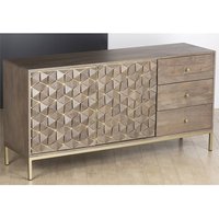 Product photograph of Elyton Sideboard In Grey Wash With 2 Doors And 3 Drawers from Furniture in Fashion