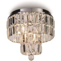 Product photograph of Empire 4 Light Clear Crystal Flush Light In Chrome from Furniture in Fashion