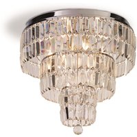 Product photograph of Empire 6 Light Clear Crystal Flush Light In Chrome from Furniture in Fashion