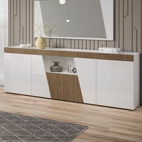 Product photograph of Enna High Gloss Sideboard In White With 4 Doors And Led from Furniture in Fashion
