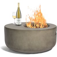 Product photograph of Ennis Faux Stone Burning Fire Pit With Grilling In Dark Grey from Furniture in Fashion