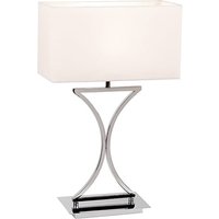 Product photograph of Epalle White Fabric Table Lamp In Chrome from Furniture in Fashion