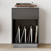Product photograph of Ercis High Gloss Office Cabinet With 1 Drawers In Grey from Furniture in Fashion