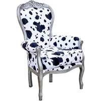 Product photograph of Erela Crested Fabric Lounge Chair In White And Black from Furniture in Fashion