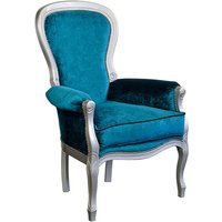 Product photograph of Erela Three Arc Blue Fabric Lounge Chair In Silver from Furniture in Fashion