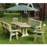 Product photograph of Erog Garden Wooden Dining Table With 2 Benches And 2 Chairs from Furniture in Fashion