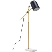 Product photograph of Essen Black Shade Floor Lamp With And White Marble Base from Furniture in Fashion