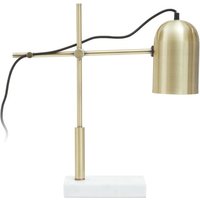 Product photograph of Essen Gold Shade Table Lamp With And White Marble Base from Furniture in Fashion