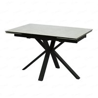 Product photograph of Etolin Extending Ceramic Marble Dining Table In Grey from Furniture in Fashion