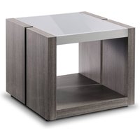 Product photograph of Europa Glass End Table With Smokey Grey Base from Furniture in Fashion