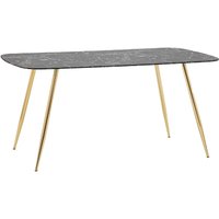 Product photograph of Enumclaw Rectangular Glass Dining Table In Black Marble Effect from Furniture in Fashion