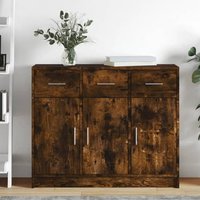 Product photograph of Exeter Wooden Sideboard With 3 Doors 3 Drawers In Smoked Oak from Furniture in Fashion