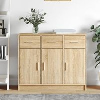 Product photograph of Exeter Wooden Sideboard With 3 Doors 3 Drawers In Sonoma Oak from Furniture in Fashion