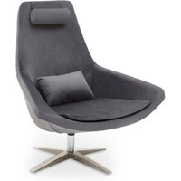 Product photograph of Exira Velvet Upholstered Armchair In Grey from Furniture in Fashion