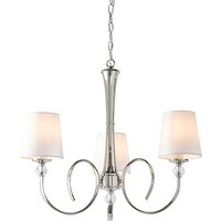 Product photograph of Fabia 3 Lights White Shades Pendant Light In Polished Nickel from Furniture in Fashion