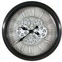 Product photograph of Factona Glass Wall Clock With Anthracite And Silver Metal Frame from Furniture in Fashion