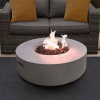 Product photograph of Fairmont Faux Stone Burning Fire Pit With Grilling In Light Grey from Furniture in Fashion