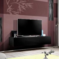 Product photograph of Fallon Rectangular High Gloss Tv Stand In Black Matt from Furniture in Fashion