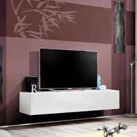 Product photograph of Fallon Rectangular High Gloss Tv Stand In Matt White from Furniture in Fashion