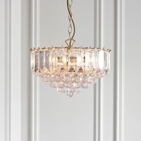 Product photograph of Fargo 3 Lights Crystal Droplets Pendant Light Large In Brass from Furniture in Fashion
