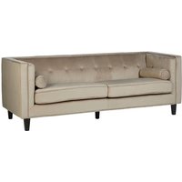Product photograph of Felisen Upholstered Velvet 3 Seater Sofa In Mink from Furniture in Fashion