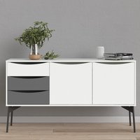Product photograph of Felton Wooden Sideboard With 2 Doors 3 Drawers In Grey And White from Furniture in Fashion