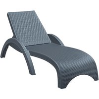 Product photograph of Ferryside Weather Resistant Resin Sun Lounger In Dark Grey from Furniture in Fashion