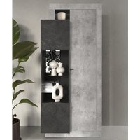 Product photograph of Fiora Wooden Display Cabinet With 2 Doors In Cement And Lead from Furniture in Fashion