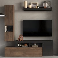Product photograph of Fiora Wooden Living Room Furniture Set 1 In Lava And Mercure from Furniture in Fashion