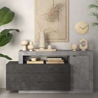 Product photograph of Fiora Wooden Sideboard With 1 Door 3 Drawers In Cement And Lead from Furniture in Fashion