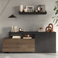 Product photograph of Fiora Wooden Sideboard With 2 Doors 3 Drawers In Lava And Mercure from Furniture in Fashion
