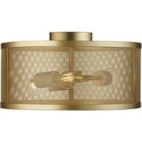 Product photograph of Fishnet 3 Lights Drum Flush Ceiling Light In Matt Gold from Furniture in Fashion