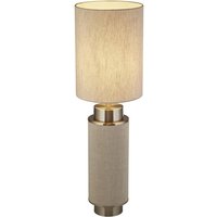 Product photograph of Flask Natural Shade Table Lamp In Natural And Satin Nickel from Furniture in Fashion