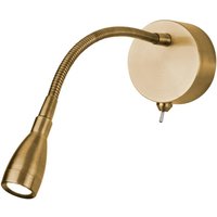 Product photograph of Flexy Led Adjustable Wall Light In Satin Brass from Furniture in Fashion
