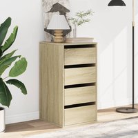 Product photograph of Flint Wooden Chest Of 4 Drawers In Sonoma Oak from Furniture in Fashion