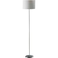 Product photograph of Formito White Fabric Shade Floor Lamp With Stainless Steel Base from Furniture in Fashion
