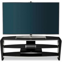 Product photograph of Finchley Glass Tv Stand In Black With Shelves from Furniture in Fashion