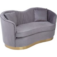 Product photograph of Franzo Upholstered Velvet 2 Seater Sofa In Pleated Grey from Furniture in Fashion