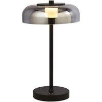 Product photograph of Frisbee Led Table Lamp In Matt Black With Smoked Glass from Furniture in Fashion