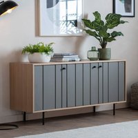 Product photograph of Fujiya Wooden Sideboard With 3 Doors In Natural Oak And Grey from Furniture in Fashion