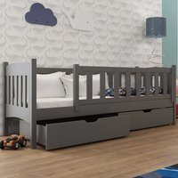 Product photograph of Gallio Wooden Single Bed In Graphite With Foam Mattresses from Furniture in Fashion