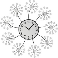Product photograph of Gatosta Mirrored Floret Wall Clock In Black And Silver from Furniture in Fashion