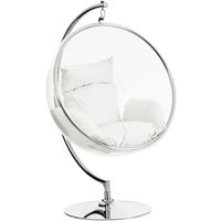 Product photograph of Gazit Clear Swing Seat Hanging Chair With Cream Cushions from Furniture in Fashion