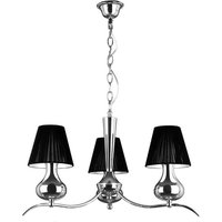 Product photograph of Gemosta 3 Arm Black Shade Pendant Light In Chrome from Furniture in Fashion