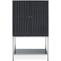 Product photograph of Genera High Gloss Storage Cabinet With Silver Frame In Grey from Furniture in Fashion