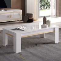Product photograph of Geneva High Gloss Coffee Table In White And Gold from Furniture in Fashion
