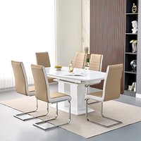Product photograph of Genisimo Large Gloss Extending Dining Table 6 Symphony Taupe Chairs from Furniture in Fashion