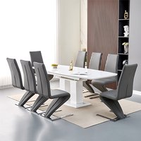 Product photograph of Genisimo Large Gloss Extending Dining Table 8 Demi Z Grey Chairs from Furniture in Fashion