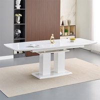 Product photograph of Genisimo Large High Gloss Extending Dining Table In White from Furniture in Fashion