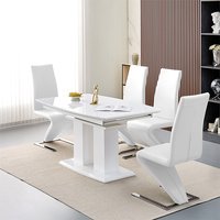 Product photograph of Genisimo Small Gloss Extending Dining Table 4 Demi Z White Chairs from Furniture in Fashion